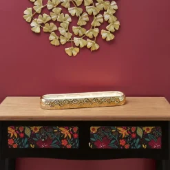 Kaarsen-Merkloos Home Deco Factory Geurkaars - goud - L39 cm - 9 branduren
