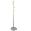 Kapstokken-The Home Deco Factory Home Deco Factory Kapstok - grijs - metaal/hout - 6 haken - 180cm