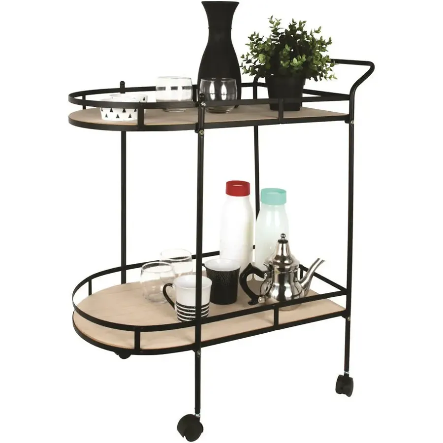 The Home Deco Factory Home Deco Factory Keukentrolley Bistro - metaal/hout - 68x39x80 cm