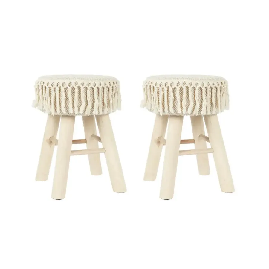 Krukjes-Leen Bakker Home Deco Factory Krukje - hout - beige - bohemian - ibiza - deco