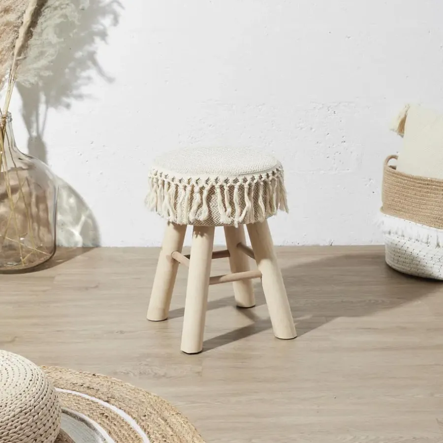 Krukjes-Leen Bakker Home Deco Factory Krukje - hout - beige - bohemian - ibiza - deco