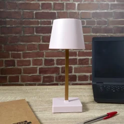 Tafellampen-The Home Deco Factory Home deco factory LED tafellamp- kunststof - roze - touch - 26 cm