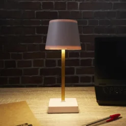Tafellampen-The Home Deco Factory Home deco factory LED tafellamp- kunststof - roze - touch - 26 cm