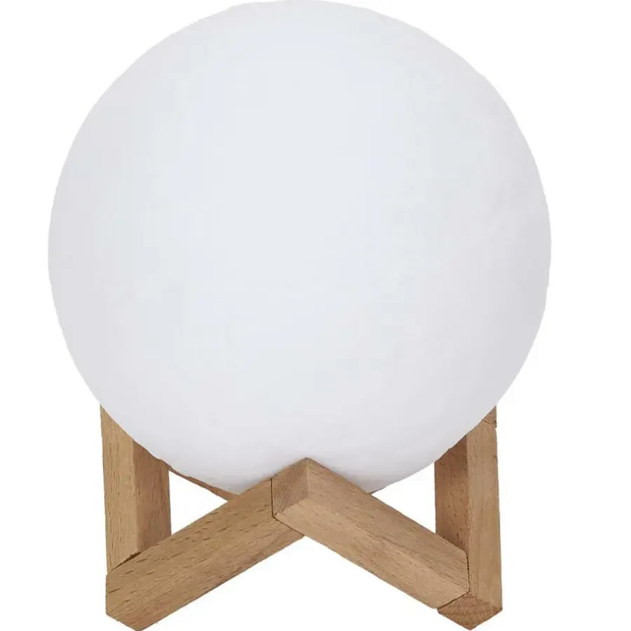 Bureaulampen|Bureaulampen-The Home Deco Factory Home Deco Factory Maanlamp - met houder - 3D - touch - oplaadbaar