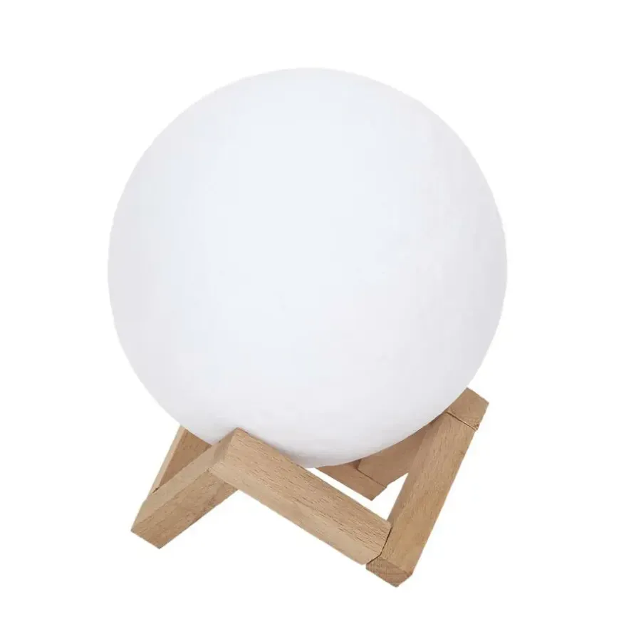 Bureaulampen|Bureaulampen-The Home Deco Factory Home Deco Factory Maanlamp - met houder - 3D - touch - oplaadbaar