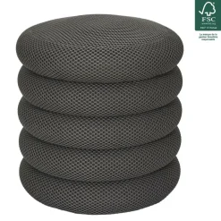 Poefen-The Home Deco Factory Home Deco Factory Poef/krukje - boucle - grijs - D37 x H44 cm