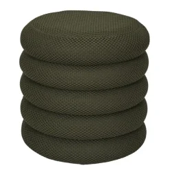 Poefen-The Home Deco Factory Home Deco Factory Poef/krukje - boucle - groen - D37 x H44 cm