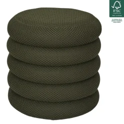 Poefen-The Home Deco Factory Home Deco Factory Poef/krukje - boucle - groen - D37 x H44 cm