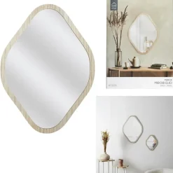 Leen Bakker Home Deco Factory Spiegel - hout - 44 x 60 cm - wandspiegel