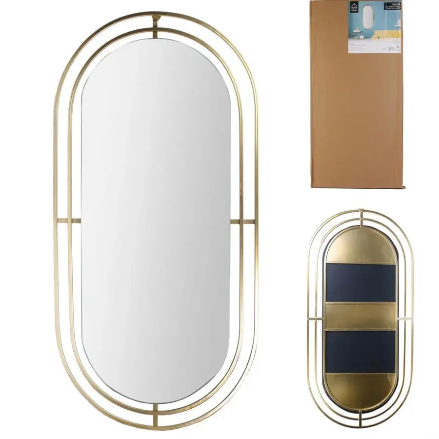Spiegels-The Home Deco Factory Home Deco Factory Spiegel Marbella - ovaal - goud - L90 x B43 cm
