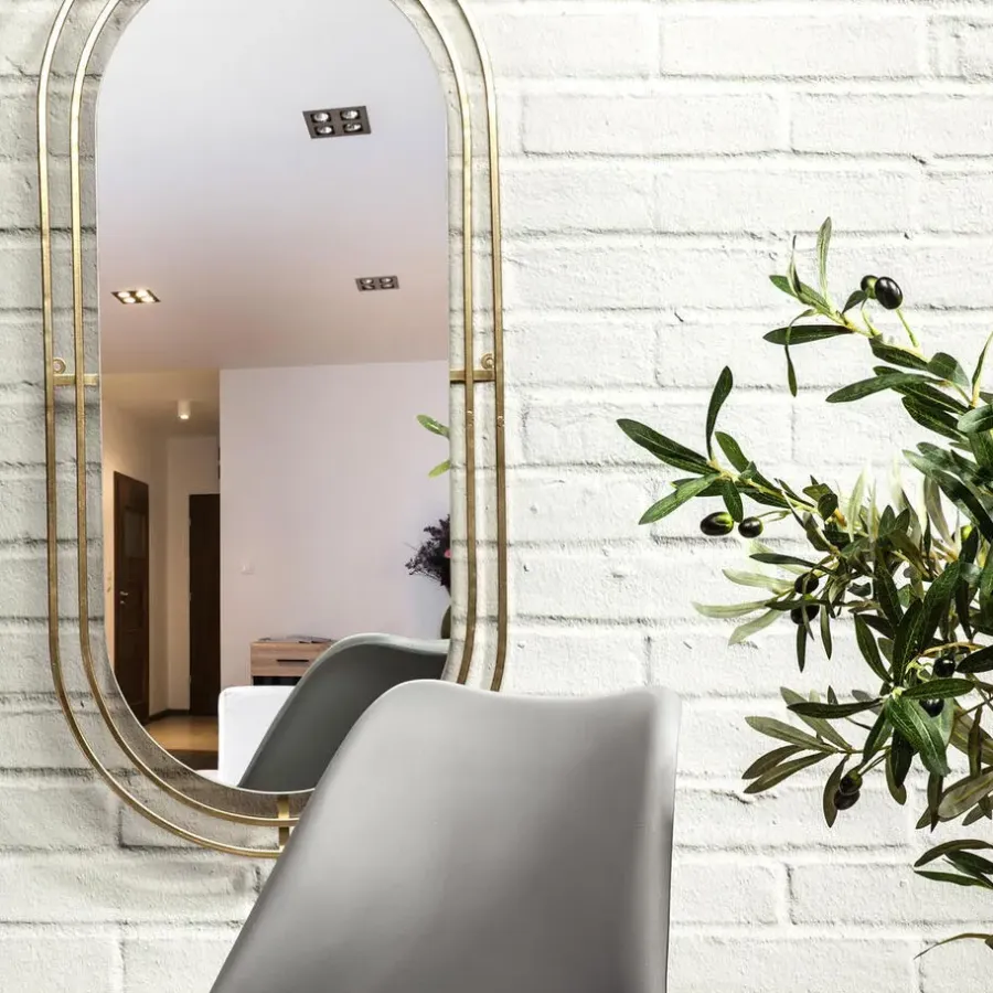 Spiegels-The Home Deco Factory Home Deco Factory Spiegel Marbella - ovaal - goud - L90 x B43 cm