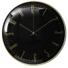 The Home Deco Factory Home deco factory stille wandklok - goud/zwart - D30 cm -kunststof