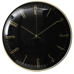 The Home Deco Factory Home deco factory stille wandklok - goud/zwart - D30 cm -kunststof