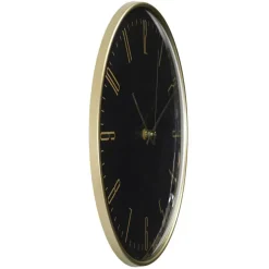 The Home Deco Factory Home deco factory stille wandklok - goud/zwart - D30 cm -kunststof