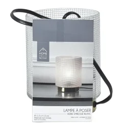 The Home Deco Factory Home deco factory tafellamp - glas - wit - 15 cm - met schakelaar