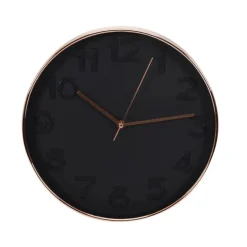 Klokken-Merkloos Home Deco Factory Wandklok - D30 cm - koper/zwart - kunststof