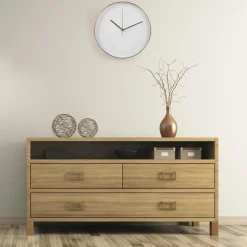 Klokken-Merkloos Home Deco Factory Wandklok - D30 cm - koper/wit - kunststof
