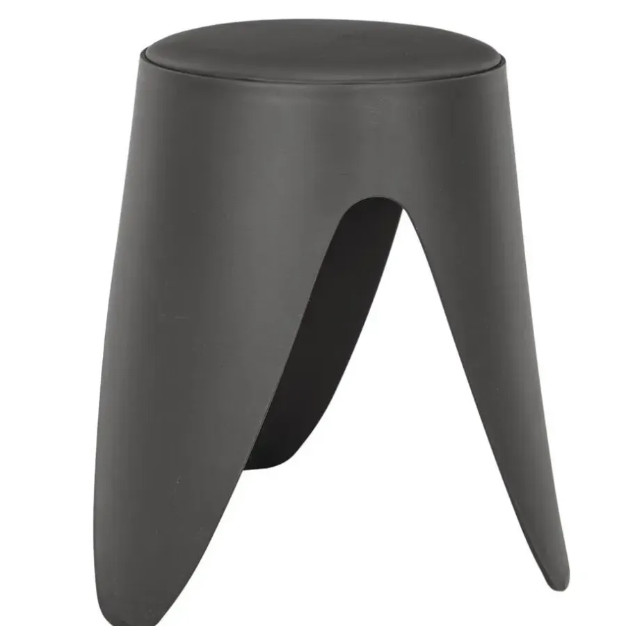 The Home Deco Factory Home Deco Factory zit kruk - kunststof - antraciet - 30 x 46 cm
