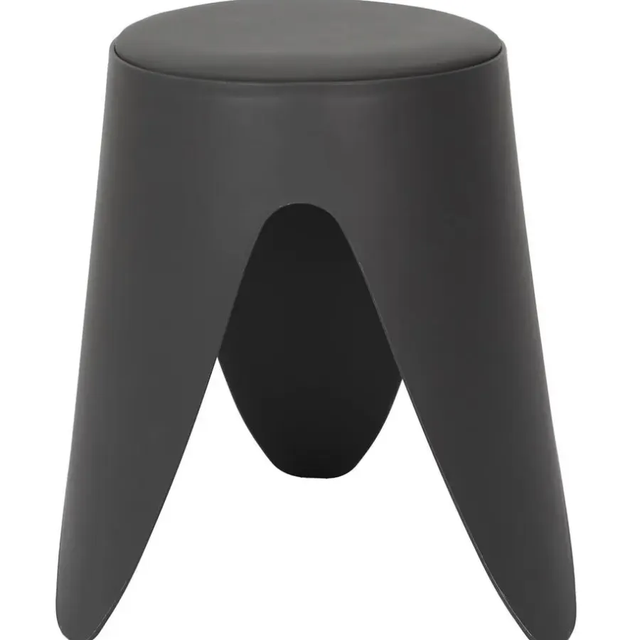 The Home Deco Factory Home Deco Factory zit kruk - kunststof - antraciet - 30 x 46 cm