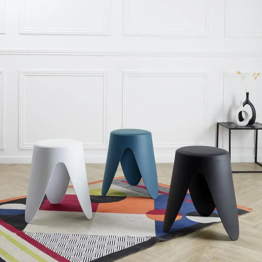 The Home Deco Factory Home Deco Factory zit kruk - kunststof - antraciet - 30 x 46 cm