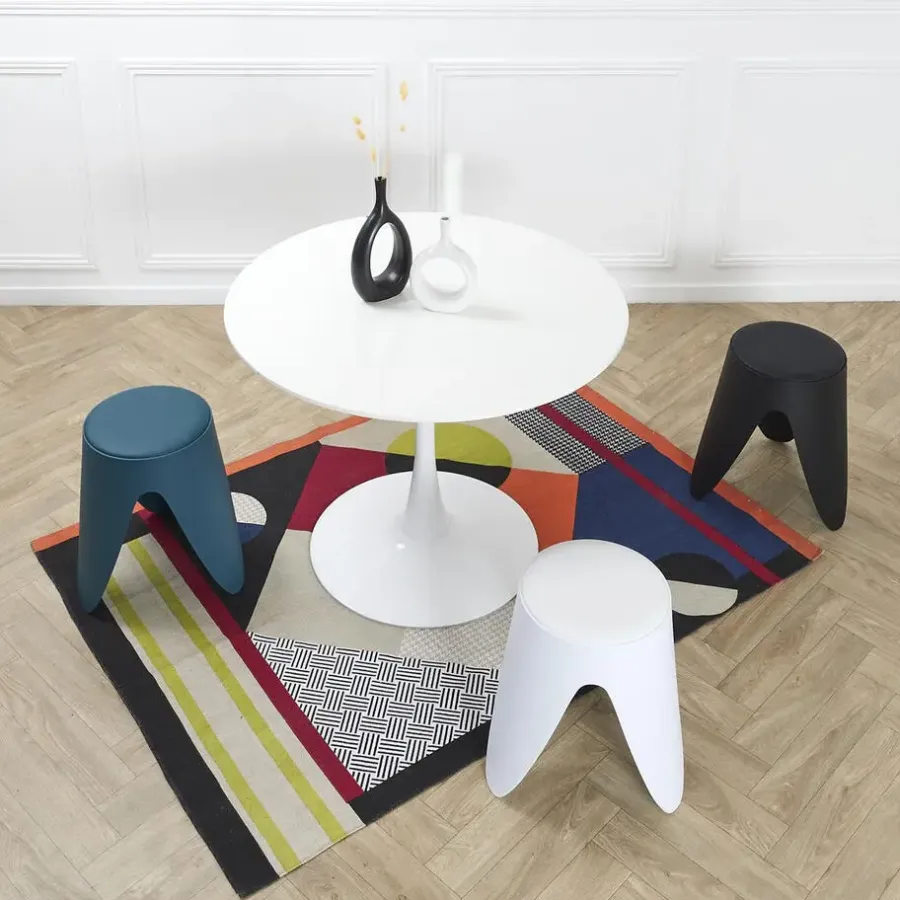 The Home Deco Factory Home Deco Factory zit kruk - kunststof - antraciet - 30 x 46 cm