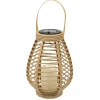Kandelaars En Windlichten-The Home Deco Factory Home deco factory Zonnelantaarn tafellamp - Solar -rotan - 26,5 cm -kaarseffect