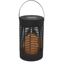 Kandelaars En Windlichten-The Home Deco Factory Home deco factory Zonnelantaarn tafellamp - Solar - zwart - 23 cm - kaars