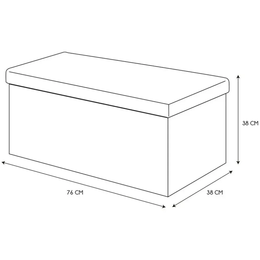 The Home Deco Factory Home Deco Poef - Essence - MDF/polyester - wit - 76 x 38 cm