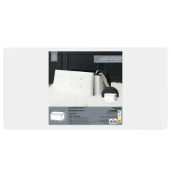 The Home Deco Factory Home Deco Poef - Essence - MDF/polyester - wit - 76 x 38 cm