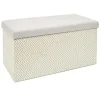 Poefen-The Home Deco Factory Home Deco Poef Fishbone - opbergbox - beige/grijs - 76 x 38 cm