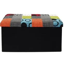 The Home Deco Factory Home Deco Poef Multi color Tile - opbergbox - 76 x 38 cm