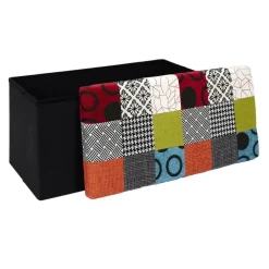 The Home Deco Factory Home Deco Poef Multi color Tile - opbergbox - 76 x 38 cm