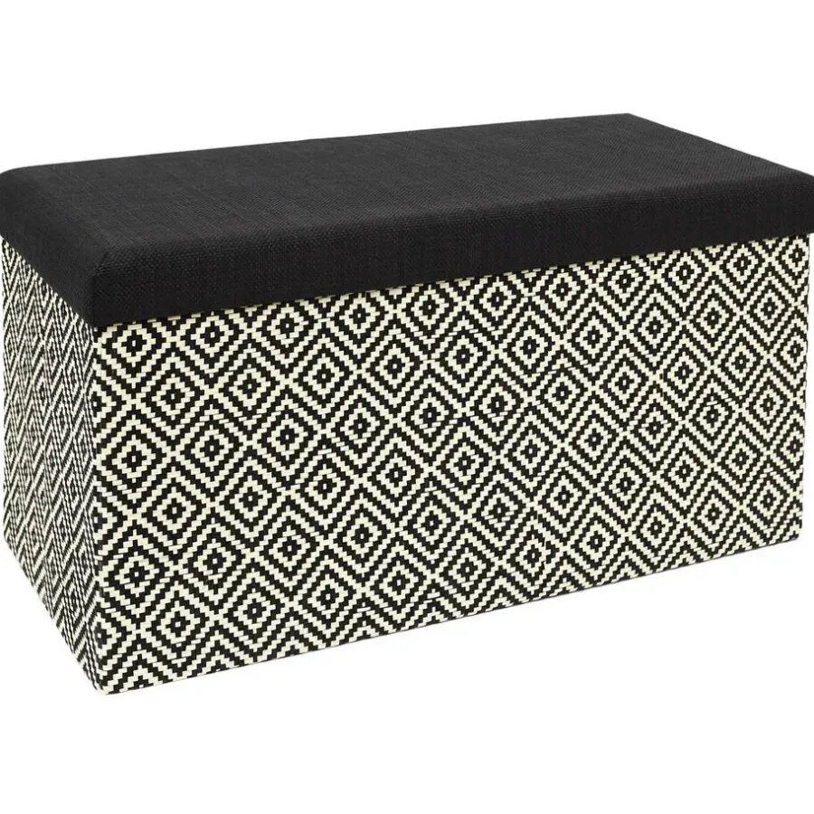 Poefen-The Home Deco Factory Home Deco Poefje - opbergbox - donkerbruin/zwart - 76 x 38 cm