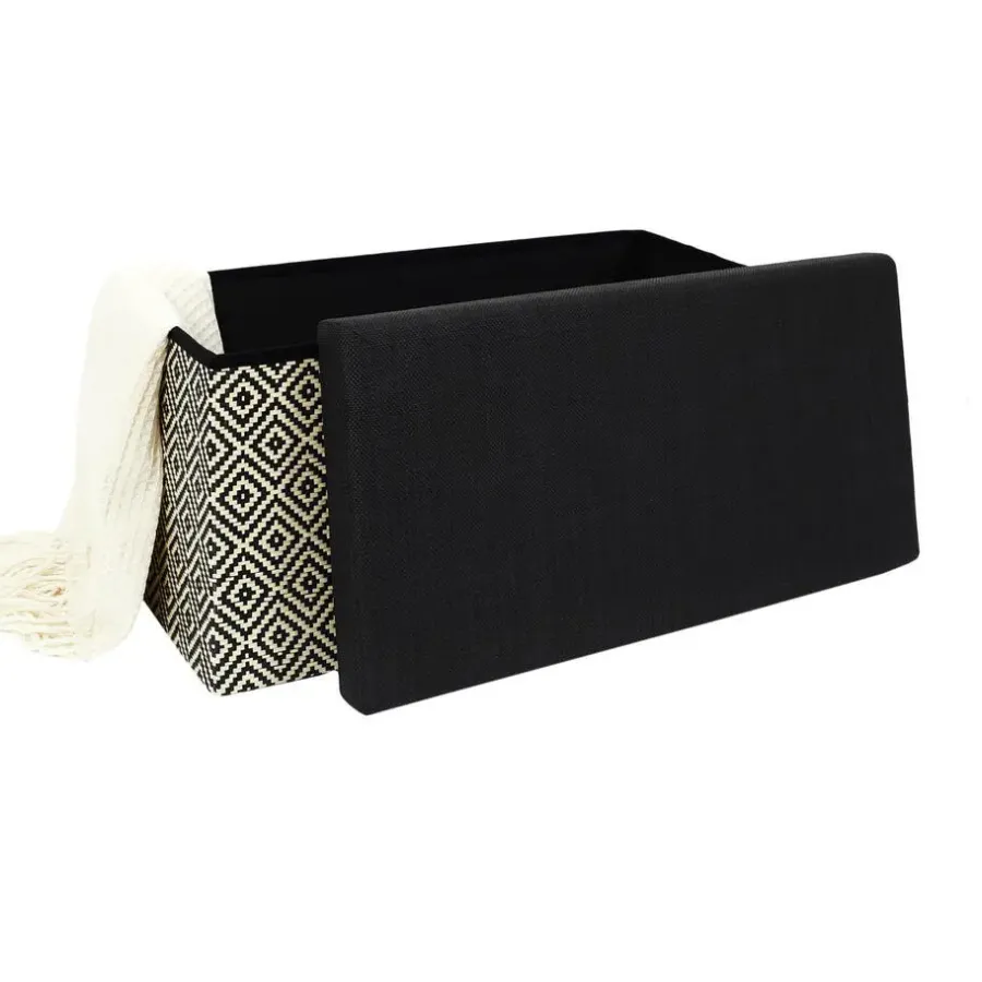 Poefen-The Home Deco Factory Home Deco Poefje - opbergbox - donkerbruin/zwart - 76 x 38 cm