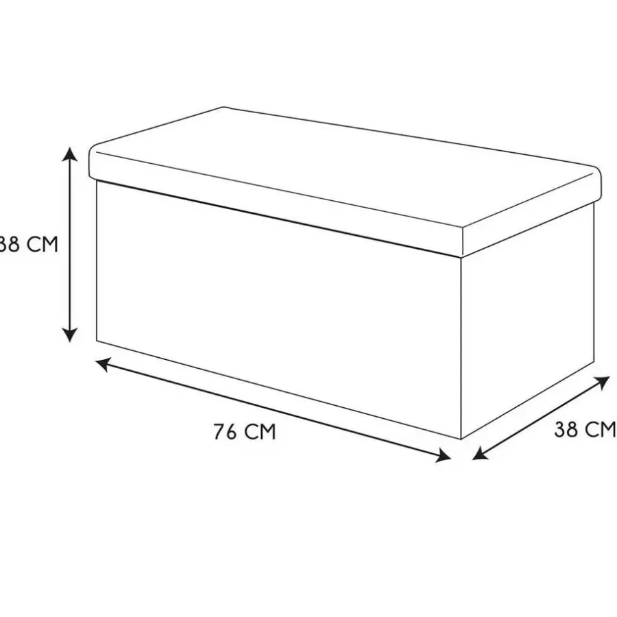 Poefen-The Home Deco Factory Home Deco Poefje - opbergbox - donkerbruin/zwart - 76 x 38 cm