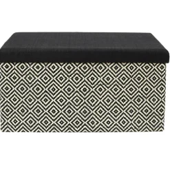 Poefen-The Home Deco Factory Home Deco Poefje - opbergbox - donkerbruin/zwart - 76 x 38 cm