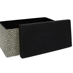 Poefen-The Home Deco Factory Home Deco Poefje - opbergbox - donkerbruin/zwart - 76 x 38 cm