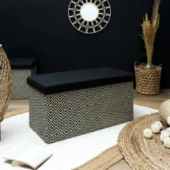 Poefen-The Home Deco Factory Home Deco Poefje - opbergbox - donkerbruin/zwart - 76 x 38 cm