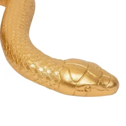 Beelden-Atmosphera Home decoratie dieren/slangen beeldje Boa - goud - 36 x 18 cm