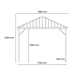 Terrasoverkappingen-Merkloos HOME DELUXE - LED Zonnepaviljoen AZUR - 300 x 270 cm