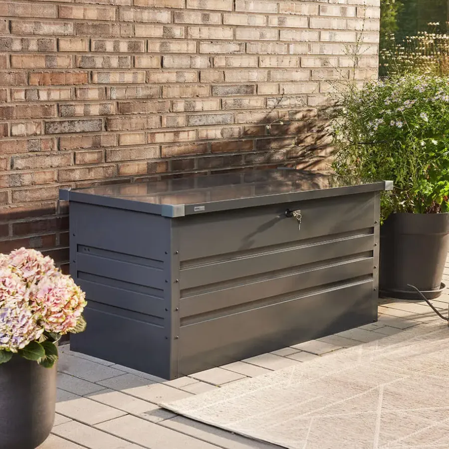 Kussenboxen-Merkloos HOME DELUXE - Metalen opbergbox MEGABOX XL - 126 x 56 cm 400l antraciet