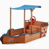 Zandbakken-Merkloos HOME DELUXE - Scheepszandbak met bankje MATSCHEKISTE - 160 x 78 cm