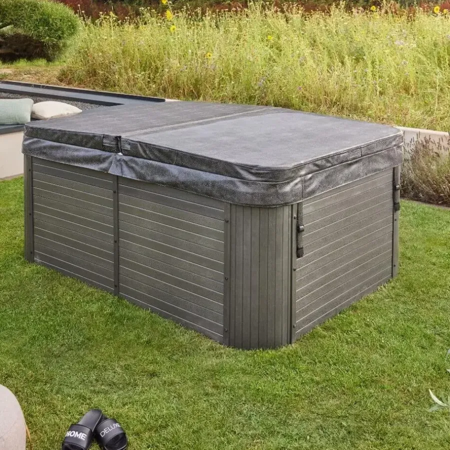 Merkloos HOME DELUXE Buiten whirlpool BEACH Met treden en thermische afdekking