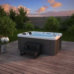 Merkloos HOME DELUXE Buiten whirlpool BEACH Met treden en thermische afdekking