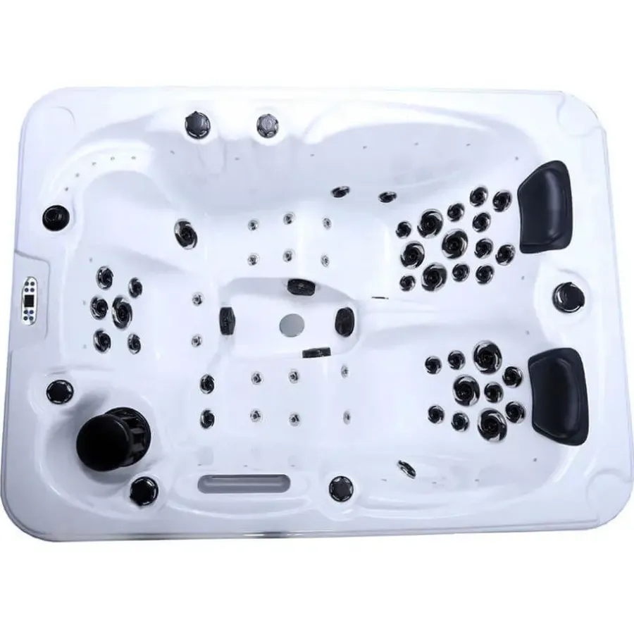 Merkloos HOME DELUXE Buiten whirlpool BEACH Met treden en thermische afdekking