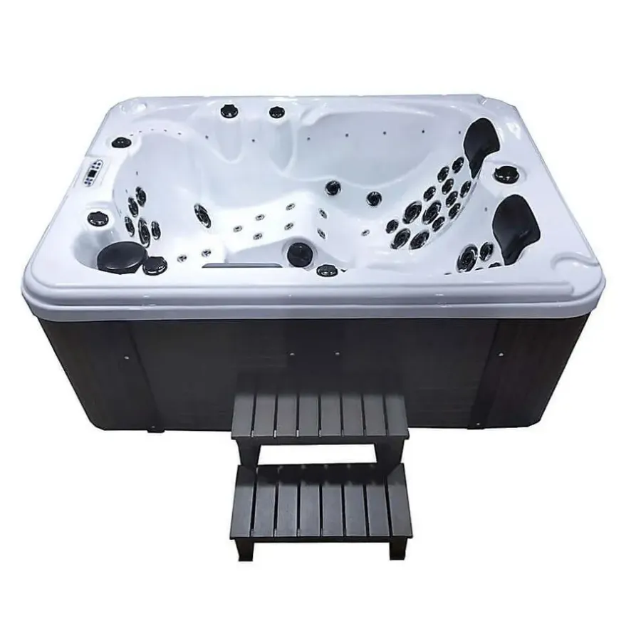 Merkloos HOME DELUXE Buiten whirlpool BEACH Met treden en thermische afdekking