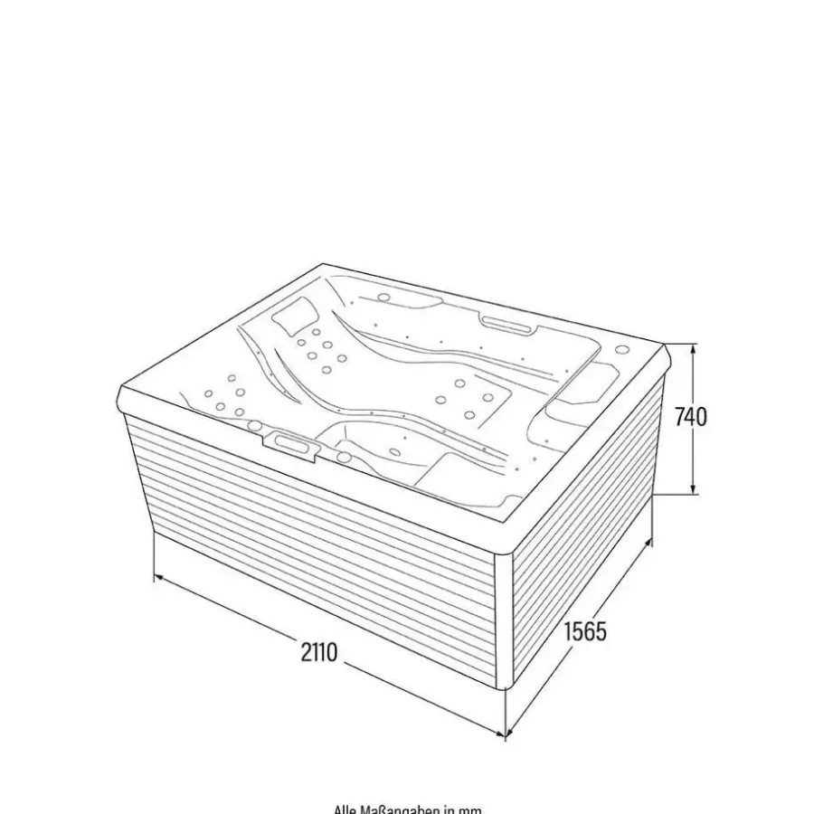 Merkloos HOME DELUXE Buitenwhirlpool STREAM PURE 211 x 156 cm