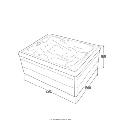 Merkloos HOME DELUXE Buitenwhirlpool SUNSET PURE
