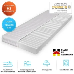 Merkloos HOME DELUXE COSMOS kinderbed met lades en matras - 90 x 200 cm grijs