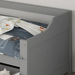 Kinderbedden-Merkloos HOME DELUXE COSMOS kinderbed met lades - 90 x 200 cm grijs